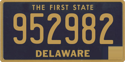 DE license plate 952982