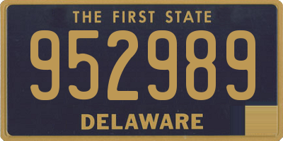DE license plate 952989