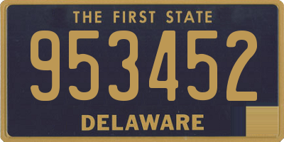 DE license plate 953452