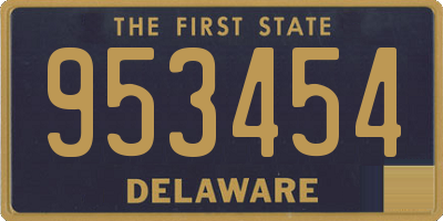 DE license plate 953454
