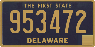 DE license plate 953472