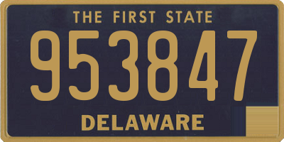 DE license plate 953847
