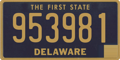 DE license plate 953981