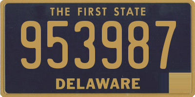 DE license plate 953987