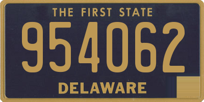 DE license plate 954062