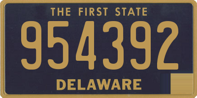 DE license plate 954392