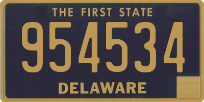 DE license plate 954534