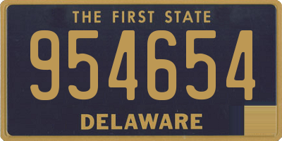 DE license plate 954654