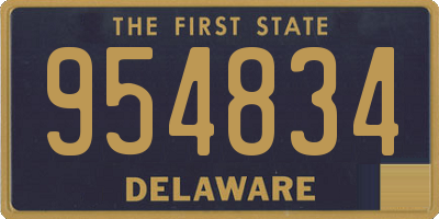 DE license plate 954834