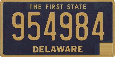 DE license plate 954984