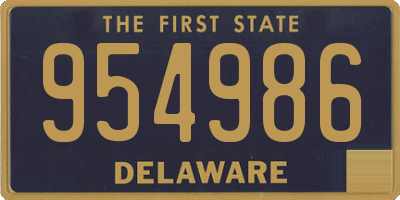 DE license plate 954986