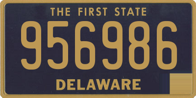 DE license plate 956986