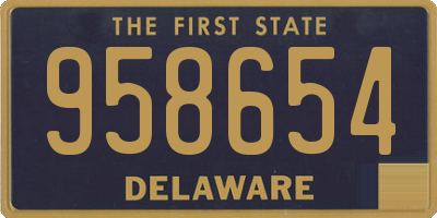 DE license plate 958654