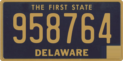 DE license plate 958764