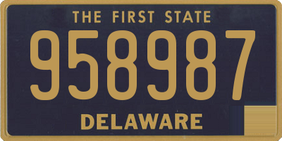 DE license plate 958987