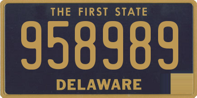 DE license plate 958989