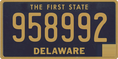 DE license plate 958992