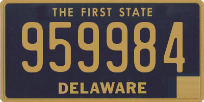 DE license plate 959984