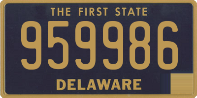 DE license plate 959986