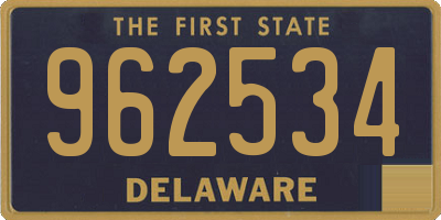 DE license plate 962534