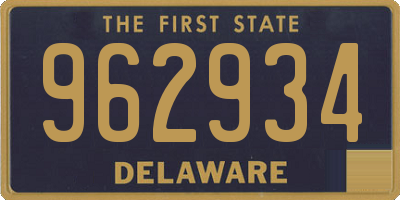 DE license plate 962934