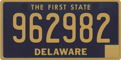 DE license plate 962982