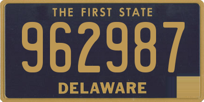 DE license plate 962987