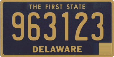 DE license plate 963123