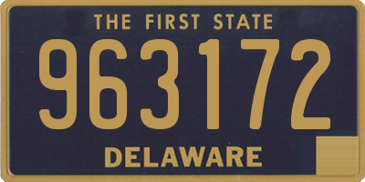 DE license plate 963172