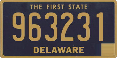 DE license plate 963231