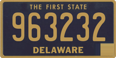 DE license plate 963232