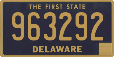 DE license plate 963292