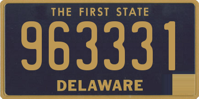 DE license plate 963331