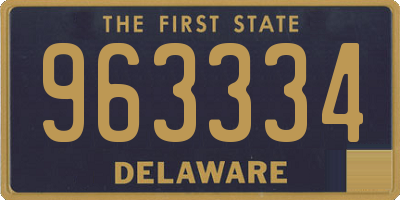 DE license plate 963334