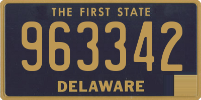 DE license plate 963342