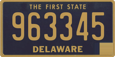 DE license plate 963345