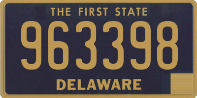 DE license plate 963398