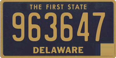 DE license plate 963647