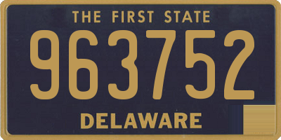 DE license plate 963752