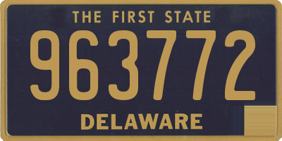 DE license plate 963772