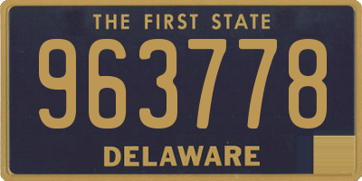 DE license plate 963778