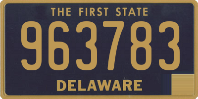 DE license plate 963783