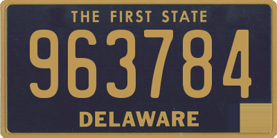 DE license plate 963784