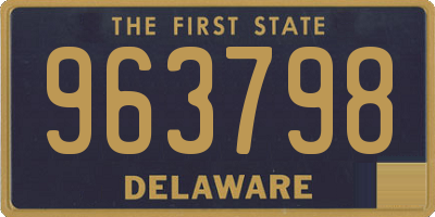 DE license plate 963798