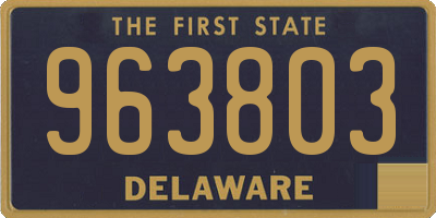 DE license plate 963803