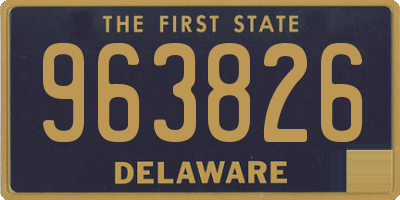 DE license plate 963826