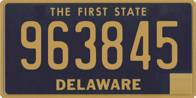 DE license plate 963845