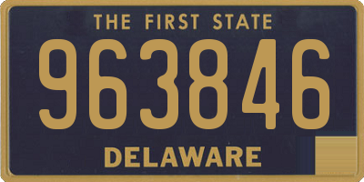 DE license plate 963846