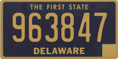 DE license plate 963847