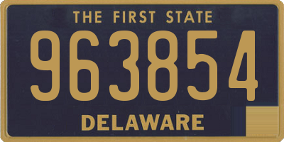 DE license plate 963854